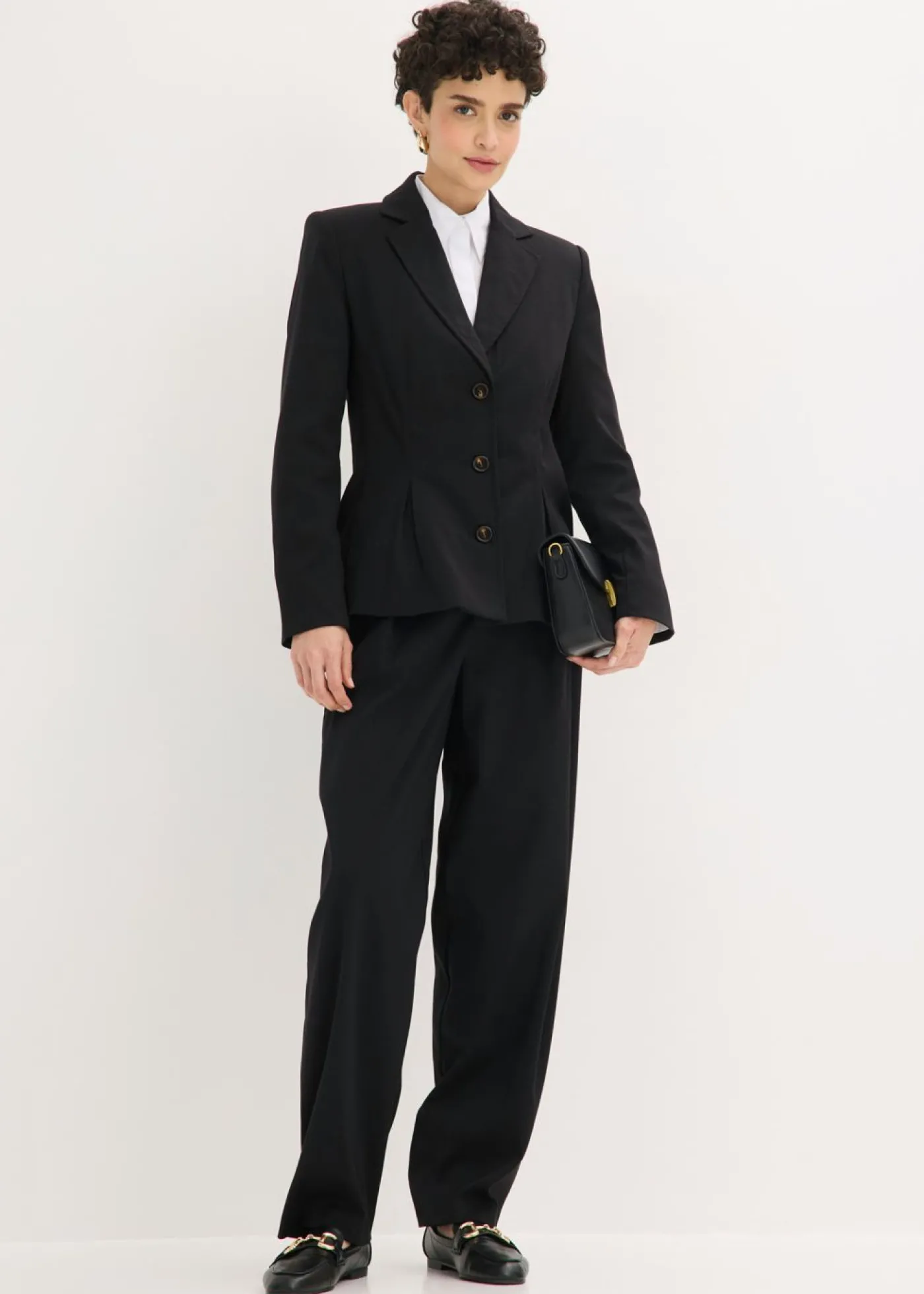 bonprix bonprix Americana con pliegues Negro