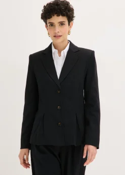 bonprix bonprix Americana con pliegues Negro