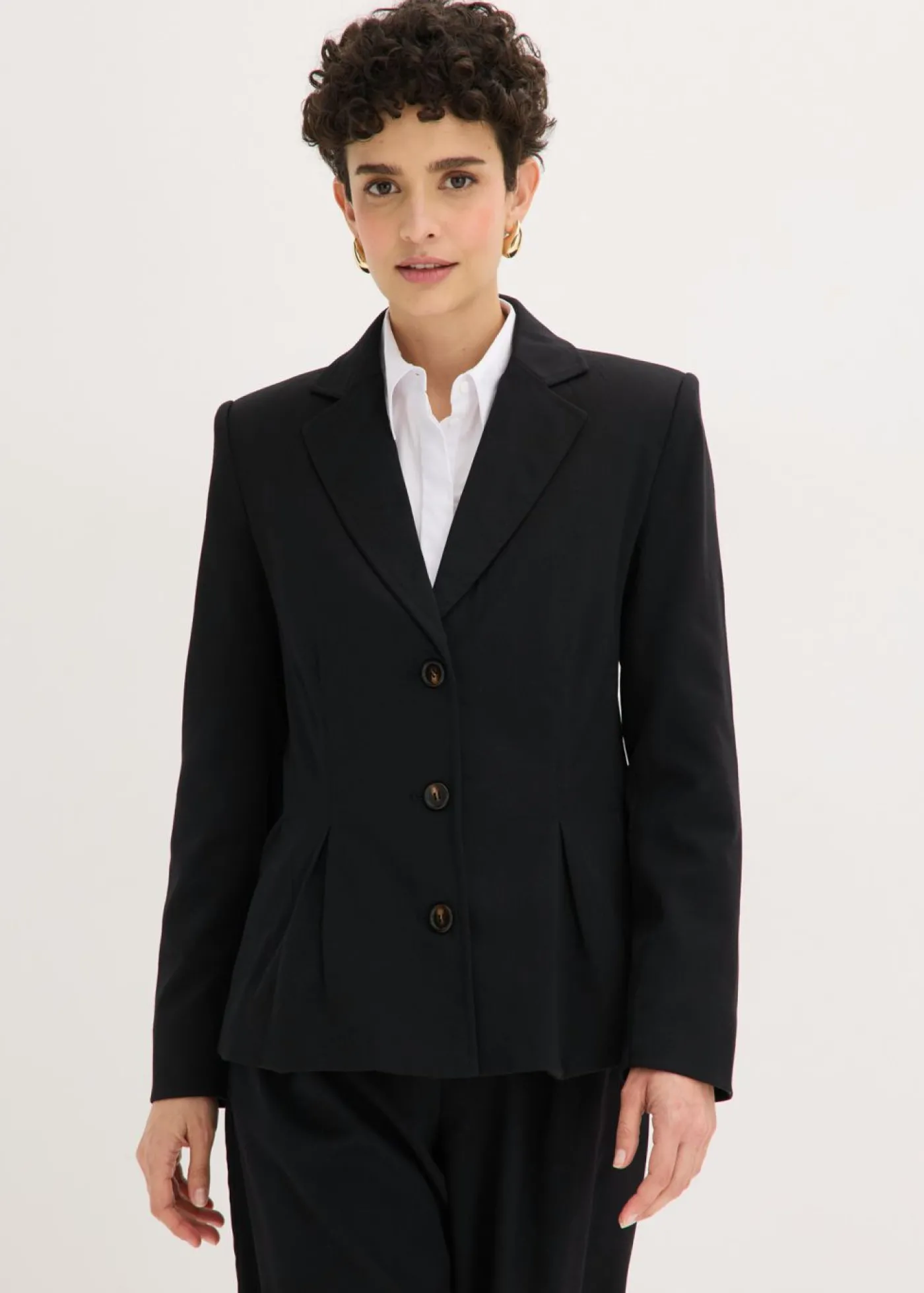 bonprix bonprix Americana con pliegues Negro