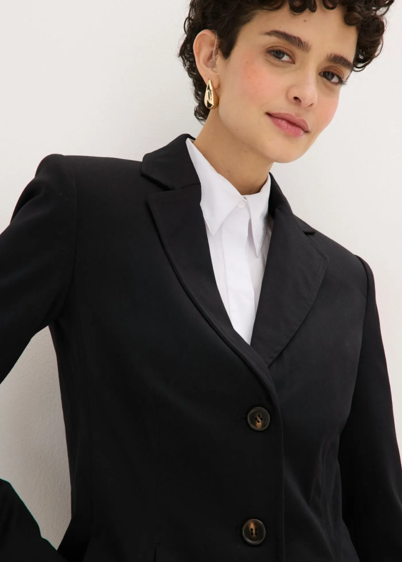 bonprix bonprix Americana con pliegues Negro