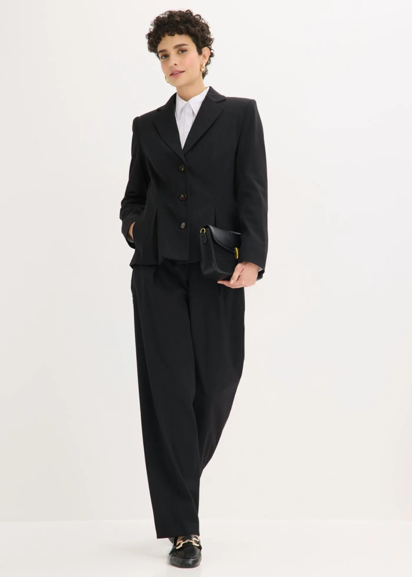 bonprix bonprix Americana con pliegues Negro