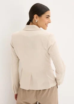 bonprix bonprix Americana corta con bolsillos gris guijarro Online