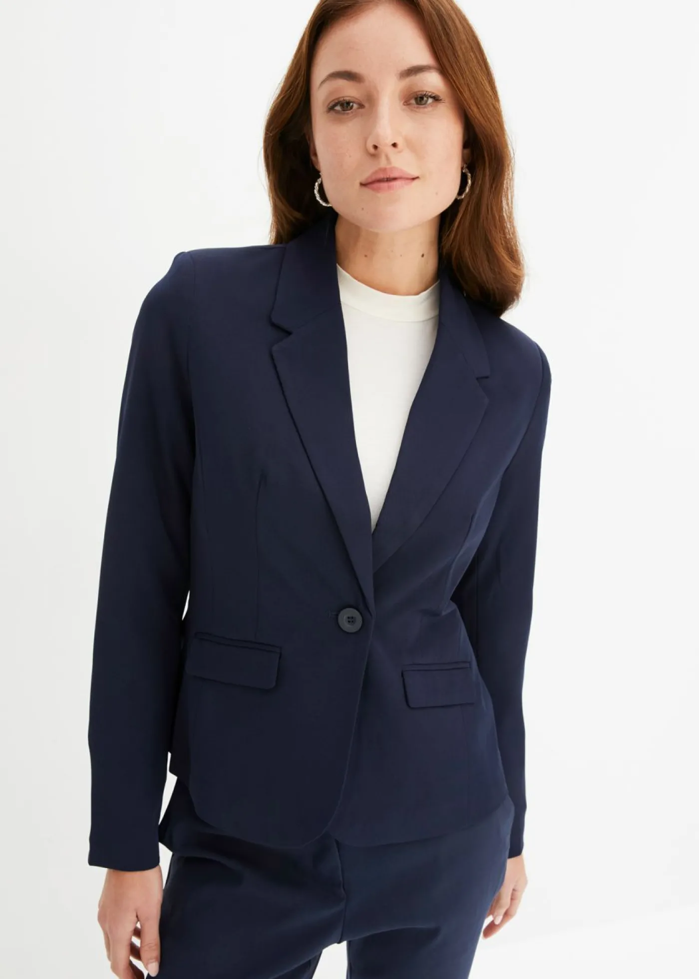 bonprix bonprix Americana corta con bolsillos Azul marino Online