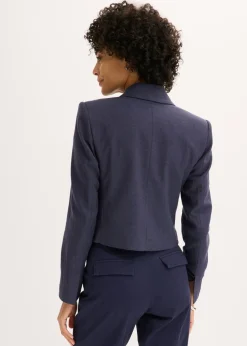 bonprix bonprix Americana corta con estructura azul marino moteado Discount