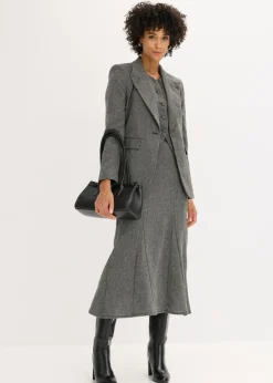 bonprix bonprix Americana de estilo tweed Negro-blanco lana moteado Discount