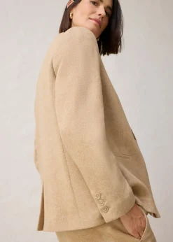 bonprix bonprix Americana de lana con patrón en espiga Beige natural jaspeado Discount
