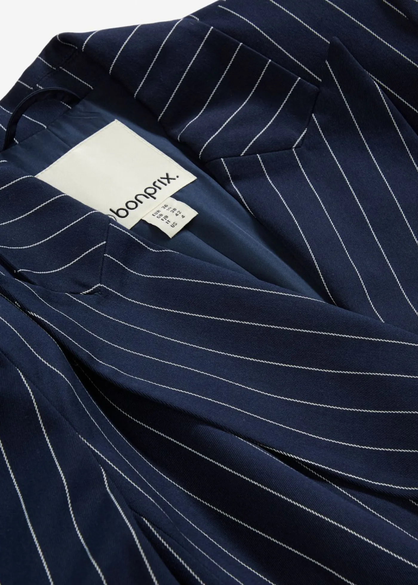 bonprix bonprix Americana de raya diplomática azul marino/blanco lana con rayas Clearance