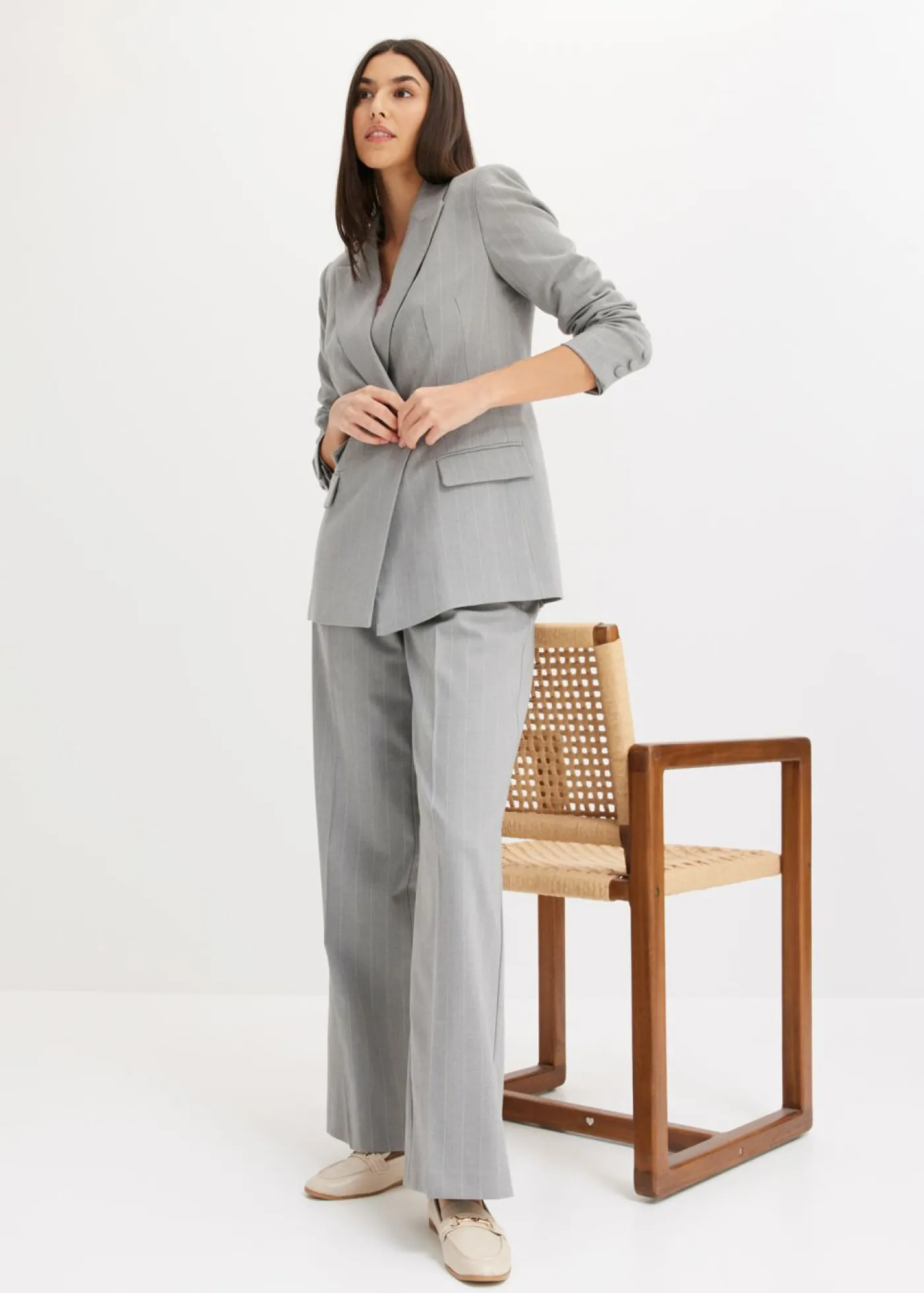 bonprix bonprix Americana de raya diplomática gris-beige con rayas Best