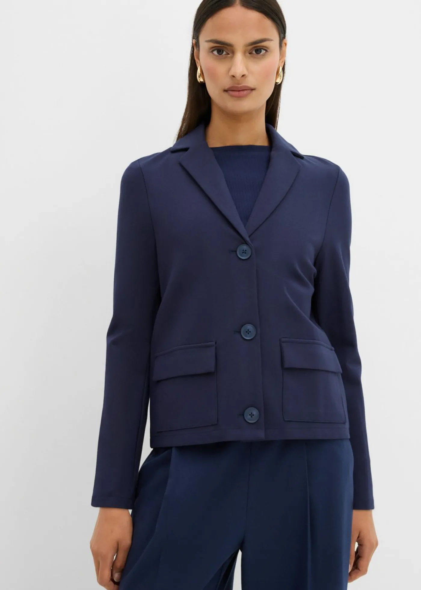 bonprix bonprix Americana de tejido Punto di Roma Azul marino Discount