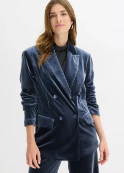 bonprix bonprix Americana de terciopelo suave Azul marino Discount