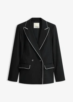 bonprix bonprix Americana elástica de bengalina Negro-blanco lana Clearance