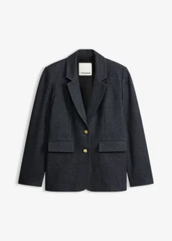bonprix bonprix Americana elástica de una sola fila azul marino moteado Hot