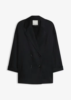 bonprix bonprix Americana holgada con doble botonadura Negro