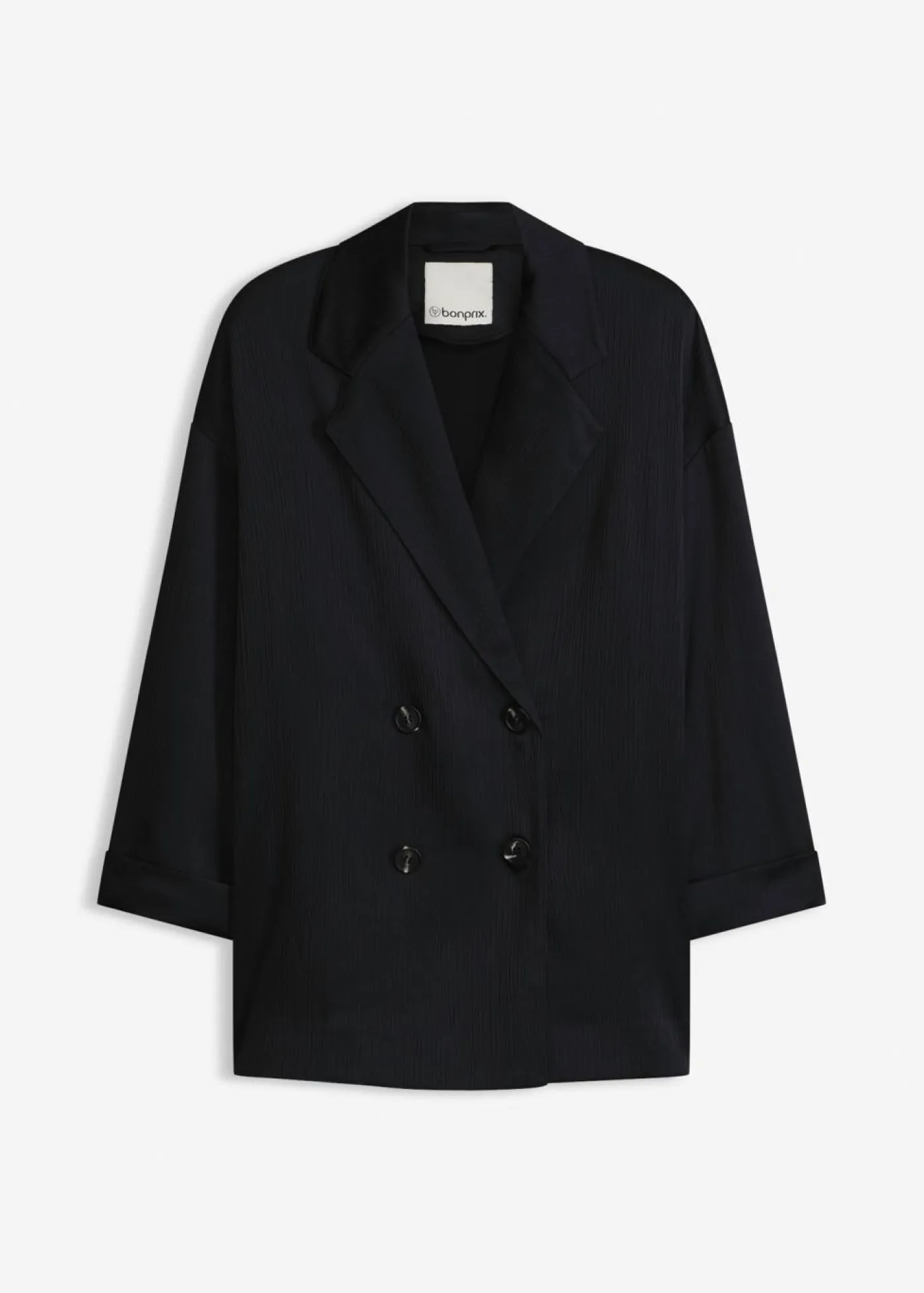 bonprix bonprix Americana holgada con doble botonadura Negro