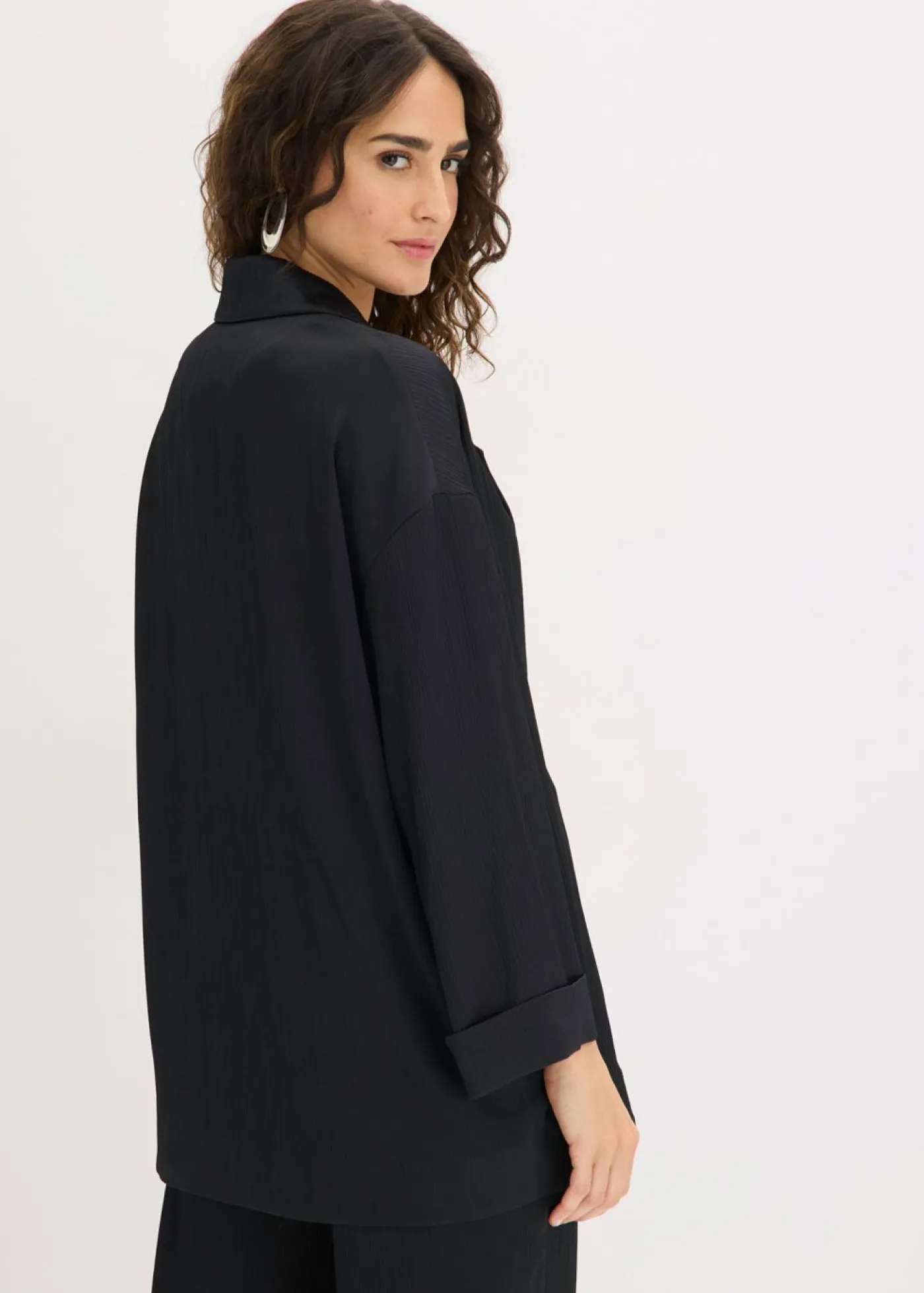 bonprix bonprix Americana holgada con doble botonadura Negro