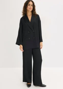 bonprix bonprix Americana holgada con doble botonadura Negro