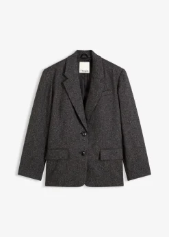 bonprix bonprix Americana holgada de mezcla de viscosa fina gris jaspeado moteado Online