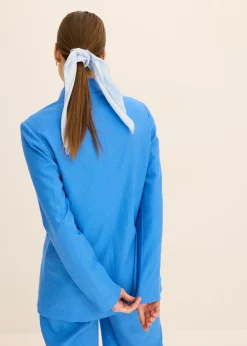 bonprix bonprix Americana informal de lino con solapa ancha azul glaciar Best