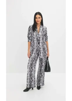 bonprix bonprix Americana larga Gris marrón con estampado de serpiente Discount