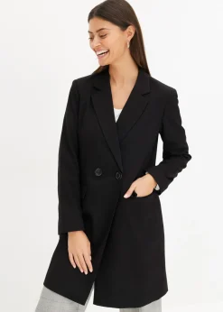 bonprix bonprix Americana larga con escote en V y mangas largas Negro Online