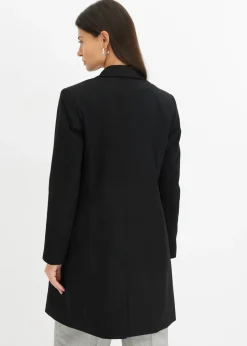 bonprix bonprix Americana larga con escote en V y mangas largas Negro Online