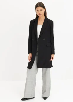 bonprix bonprix Americana larga con escote en V y mangas largas Negro Online