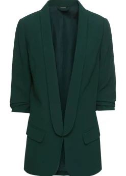 bonprix bonprix Americana larga con mangas drapeadas Verde intenso Online