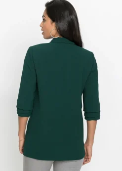 bonprix bonprix Americana larga con mangas drapeadas Verde intenso Online