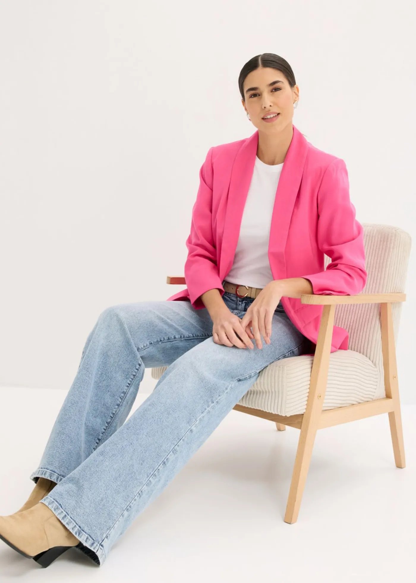 bonprix bonprix Americana larga de mezcla de viscosa Pink lady Discount