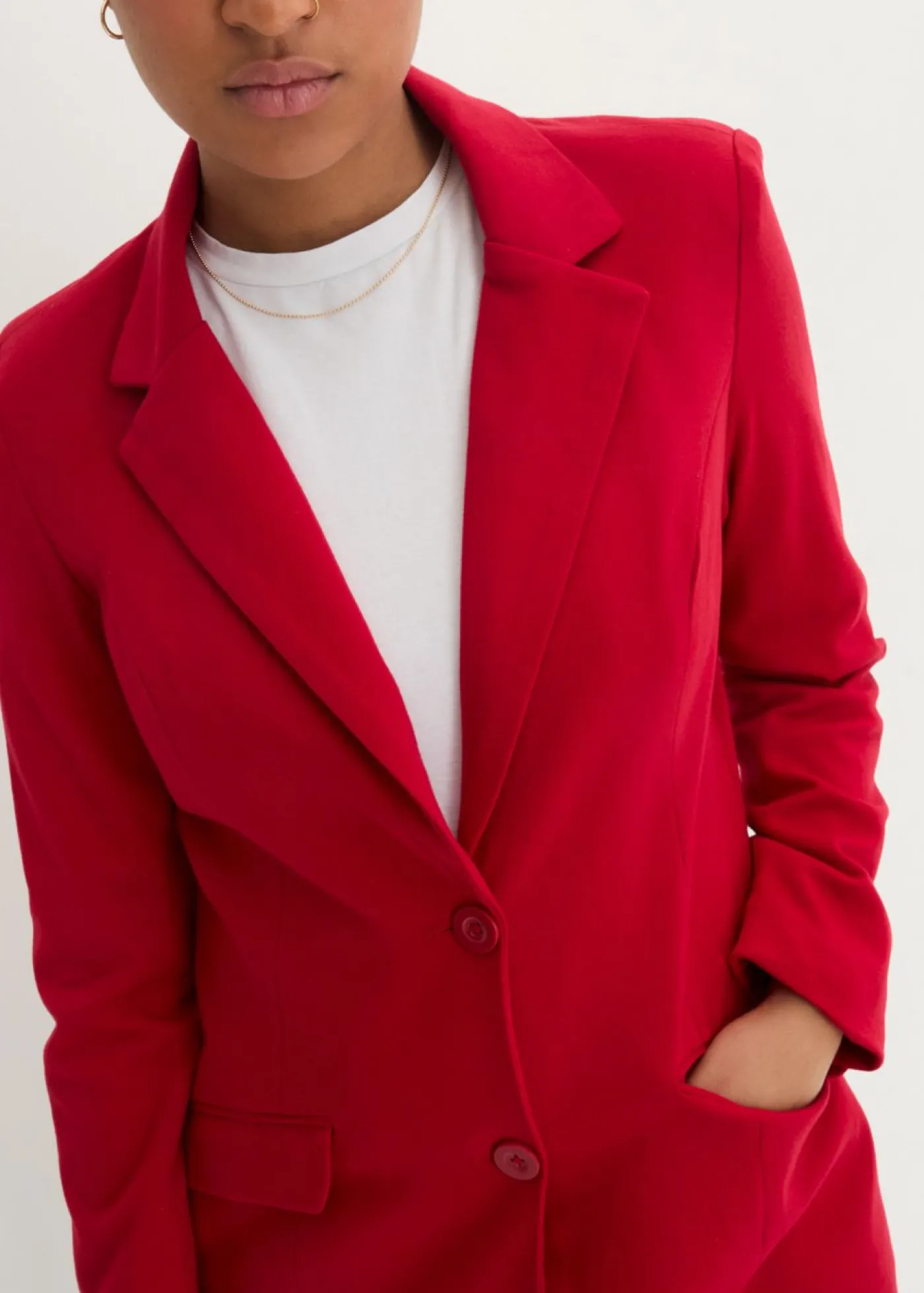 bonprix bonprix Americana larga de punto de algodón rojo cayena Clearance