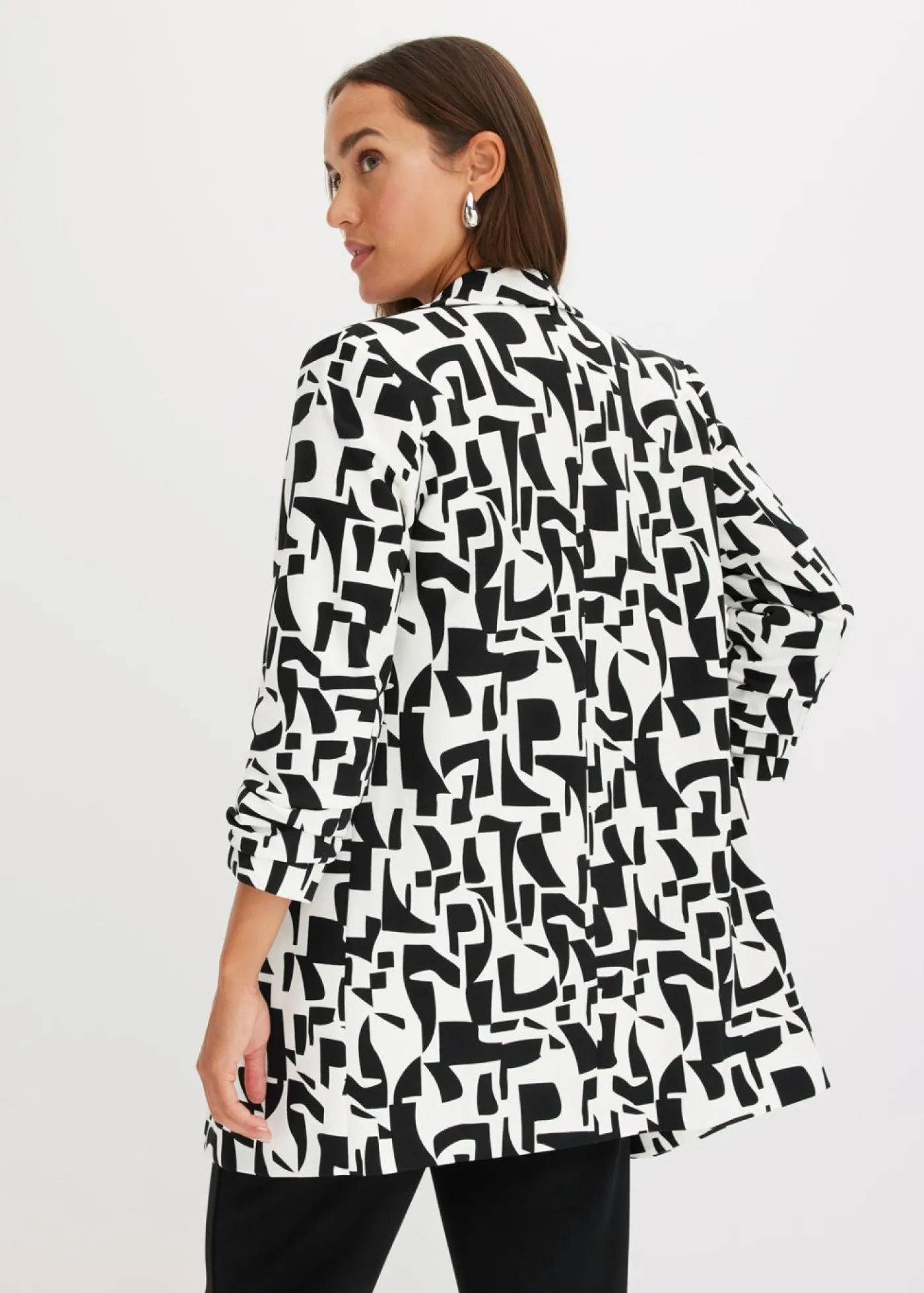 bonprix bonprix Americana larga estampada Blanco-negro con estampado gráfico Best