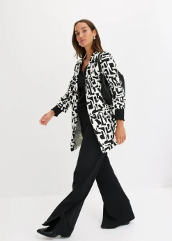 bonprix bonprix Americana larga estampada Blanco-negro con estampado gráfico Best