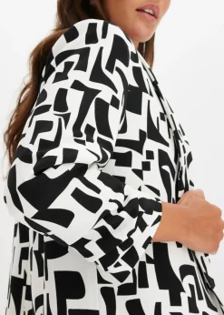 bonprix bonprix Americana larga estampada Blanco-negro con estampado gráfico Best