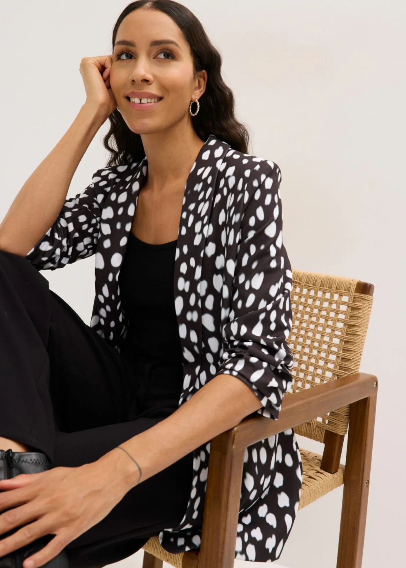 bonprix bonprix Americana larga estampada Negro Best