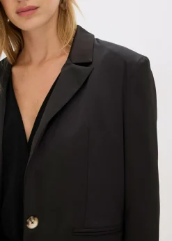 bonprix bonprix Americana oversize de satén Negro Clearance