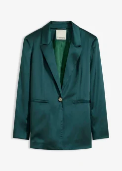 bonprix bonprix Americana oversize de satén Verde intenso