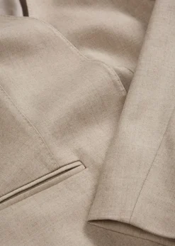 bonprix bonprix Americana sin cuello de suave mezcla de lana arena claro moteado Discount