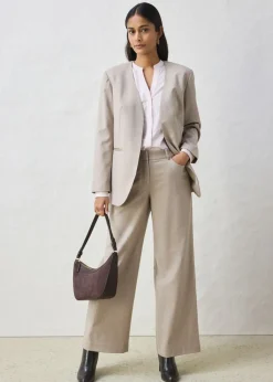 bonprix bonprix Americana sin cuello de suave mezcla de lana arena claro moteado Discount