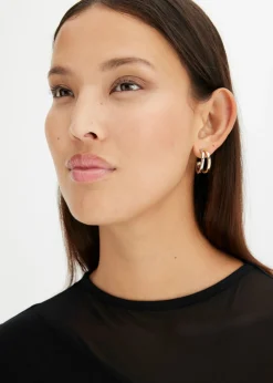 bonprix bonprix Aros de latón rodio plateado/dorado Outlet