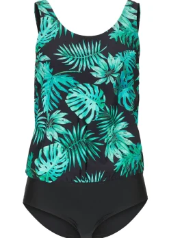 bonprix bonprix Bañador Negro-verde de flores Hot