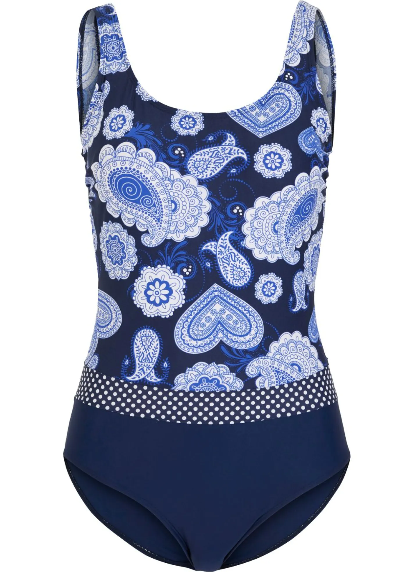 bonprix bonprix Bañador con efecto moldeador medio Azul-blanco Online