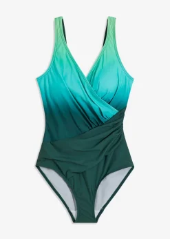 bonprix bonprix Bañador con efecto moldeador medio y efecto cruzado Verde New