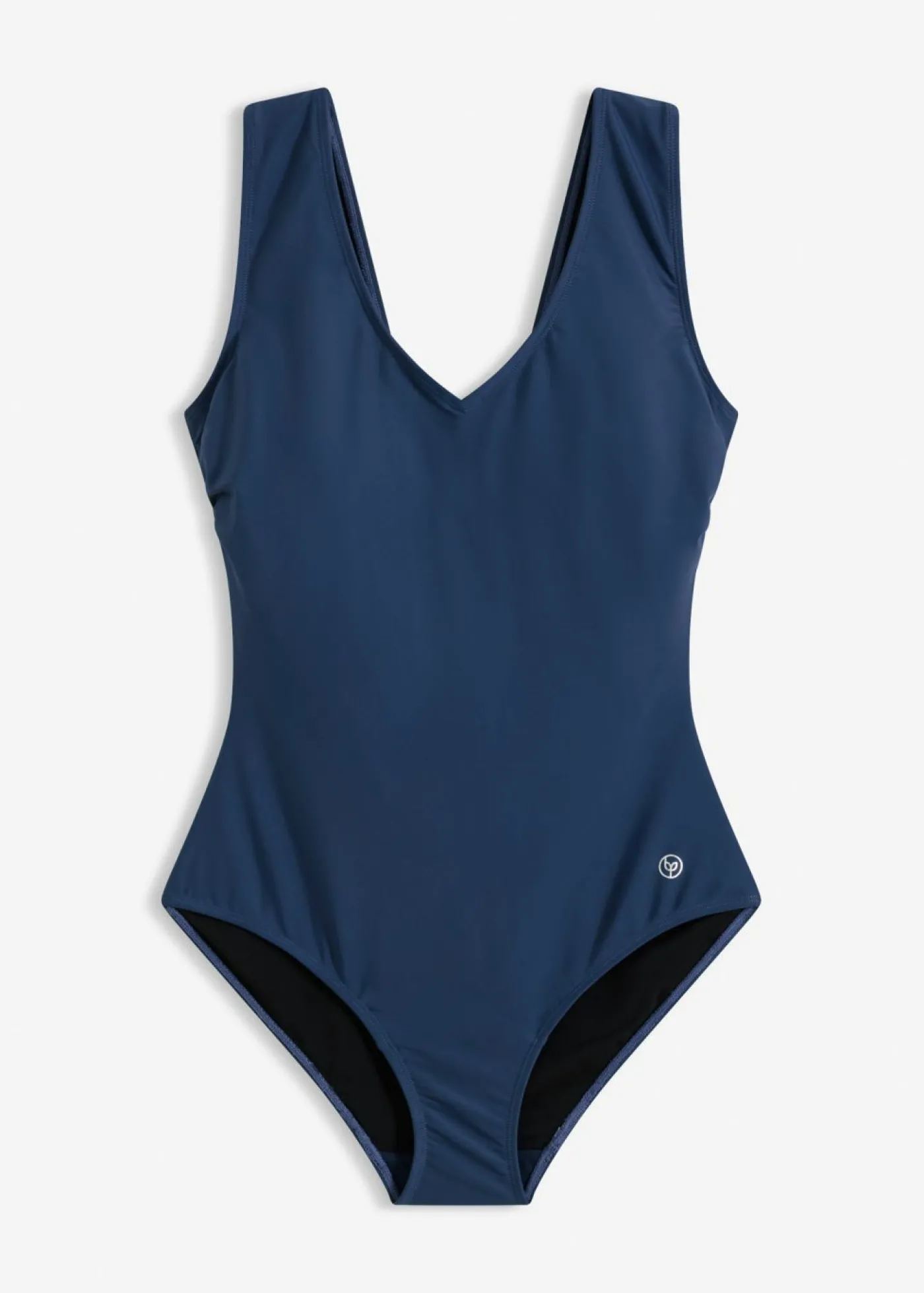 bonprix bonprix Bañador con efecto moldeador medio y escote en V Azul almirante Online