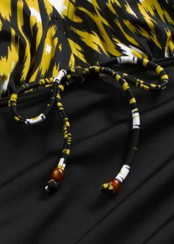 bonprix bonprix Bañador con efecto moldeador medio y tirantes anchos Negro-amarillo New