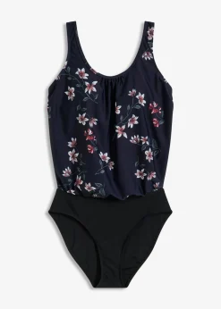 bonprix bonprix Bañador con forma de globo azul almirante con flores New