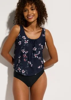 bonprix bonprix Bañador con forma de globo azul almirante con flores New