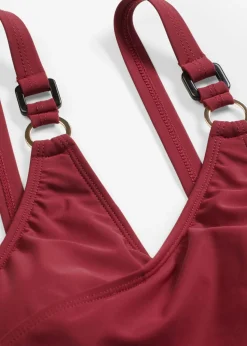 bonprix bonprix Bañador con gran efecto moldeador y aspecto cruzado Burdeos Online