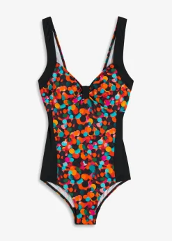 bonprix bonprix Bañador con insertos Negro-colores con estampado gráfico Sale