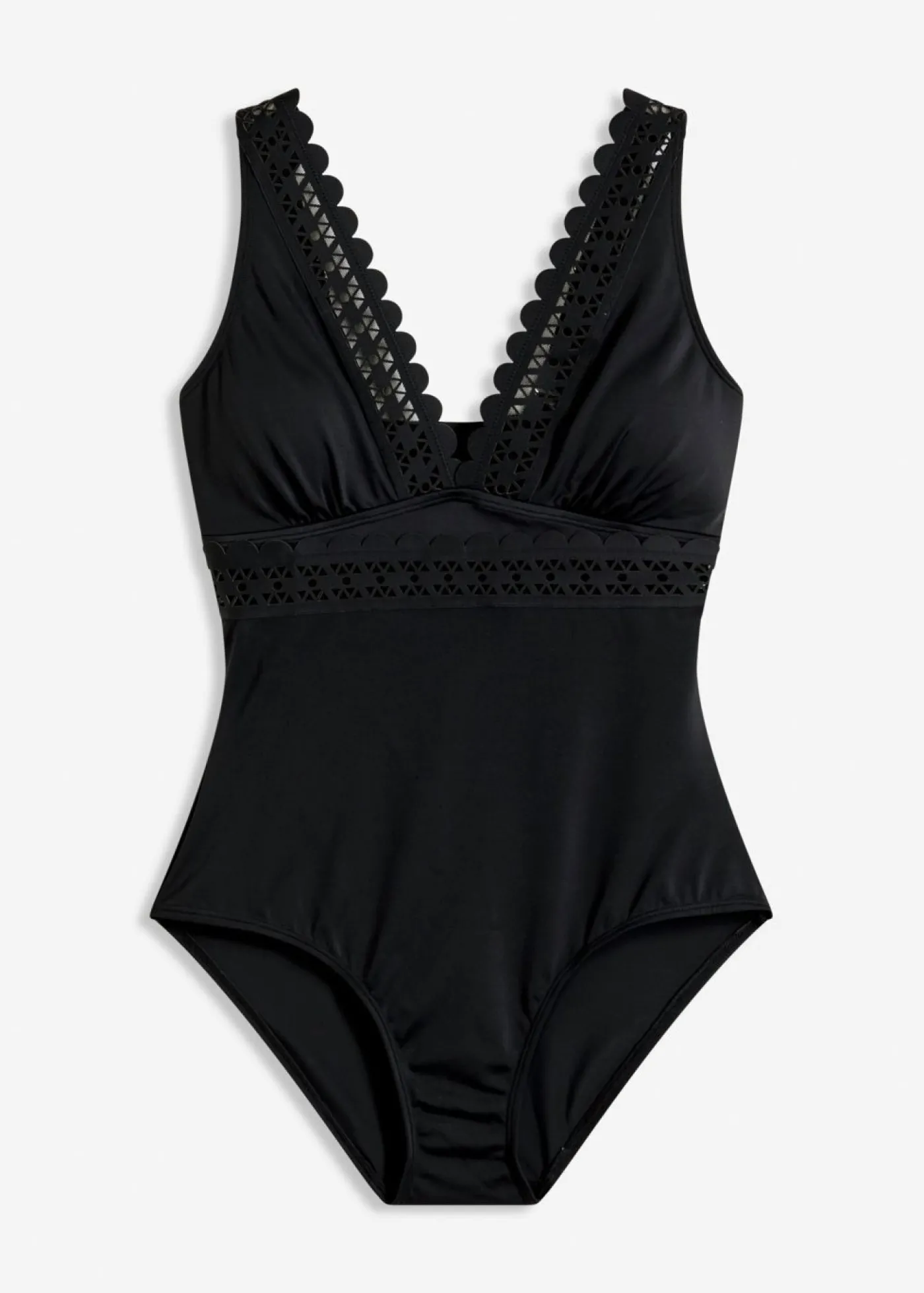 bonprix bonprix Bañador con insertos cortados con láser Negro Clearance