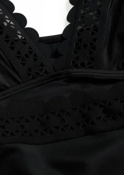 bonprix bonprix Bañador con insertos cortados con láser Negro Clearance